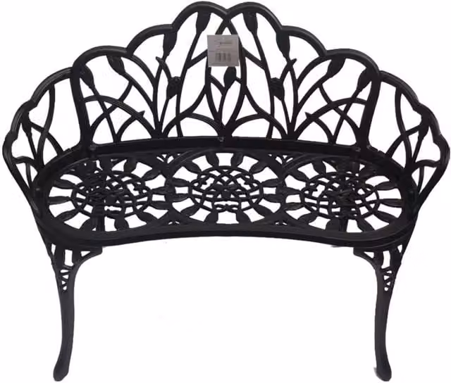 Signature Homes Gardens Hembury Cast Aluminium 3 Seater Bench in Matt Black