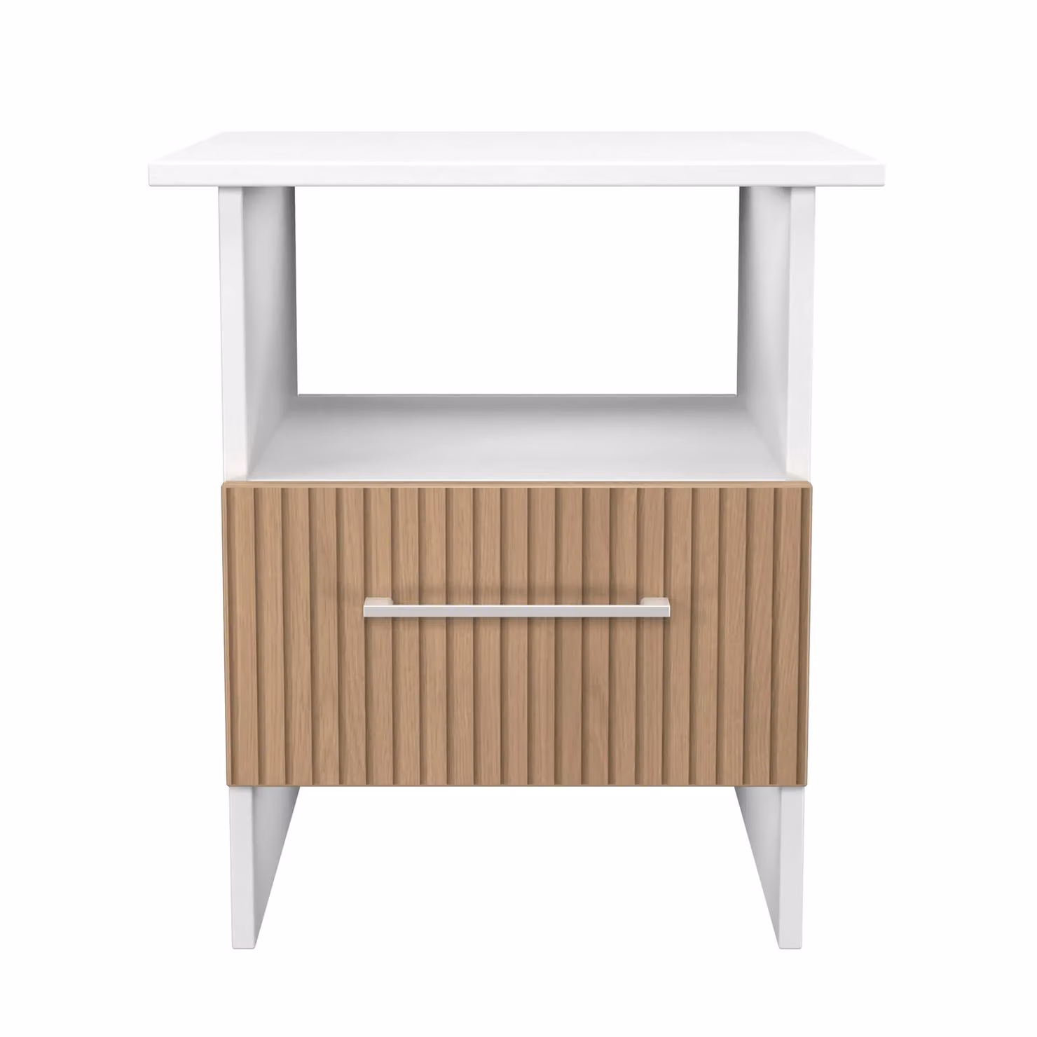 Ready Assembled 2 U Gloucester Bottom Drawer Lamp Table in White – 2