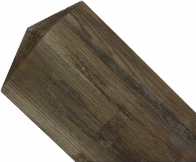 Burbage Iron Craft Pyramid Top Post in Brown, Pressure Treated Redwood, H 165 cm x W 10 cm x D 10 cm