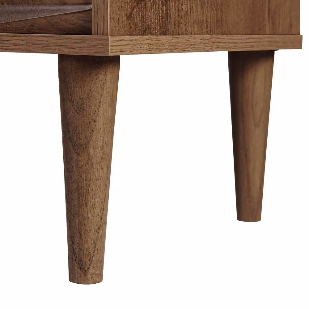 Wyld and Coco Dark Brown Retro TV Stand for up to 75 Inch TVs with Two Cabinets, W: 160 cm, D: 40 cm, H: 46 cm – 5