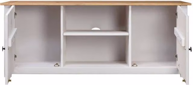 Berkfield Home Panama Range White Solid Pine Wood TV Cabinet W/D/H: 120 x 40 x 50 cm – 1