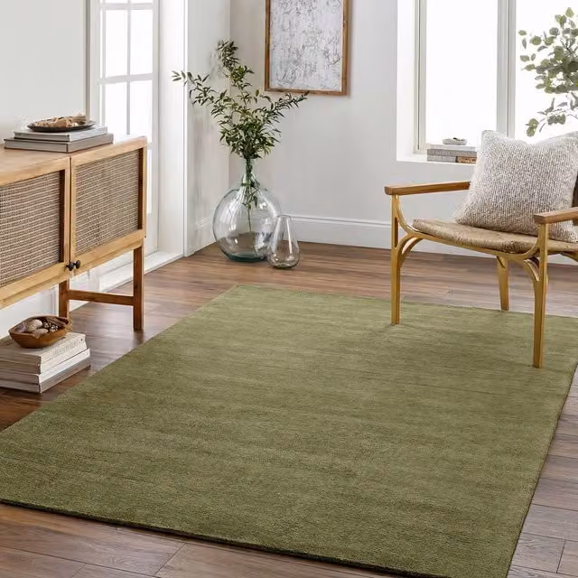 Livabliss Mystique Hand Loomed Modern Wool Rug in Green and Blue, W: 185 cm, D: 275 cm