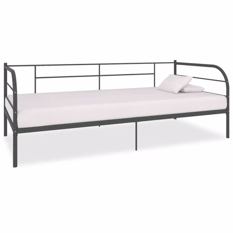 Berkfield Home Grey Metal Daybed Frame W/D/H: 90 x 200 cm