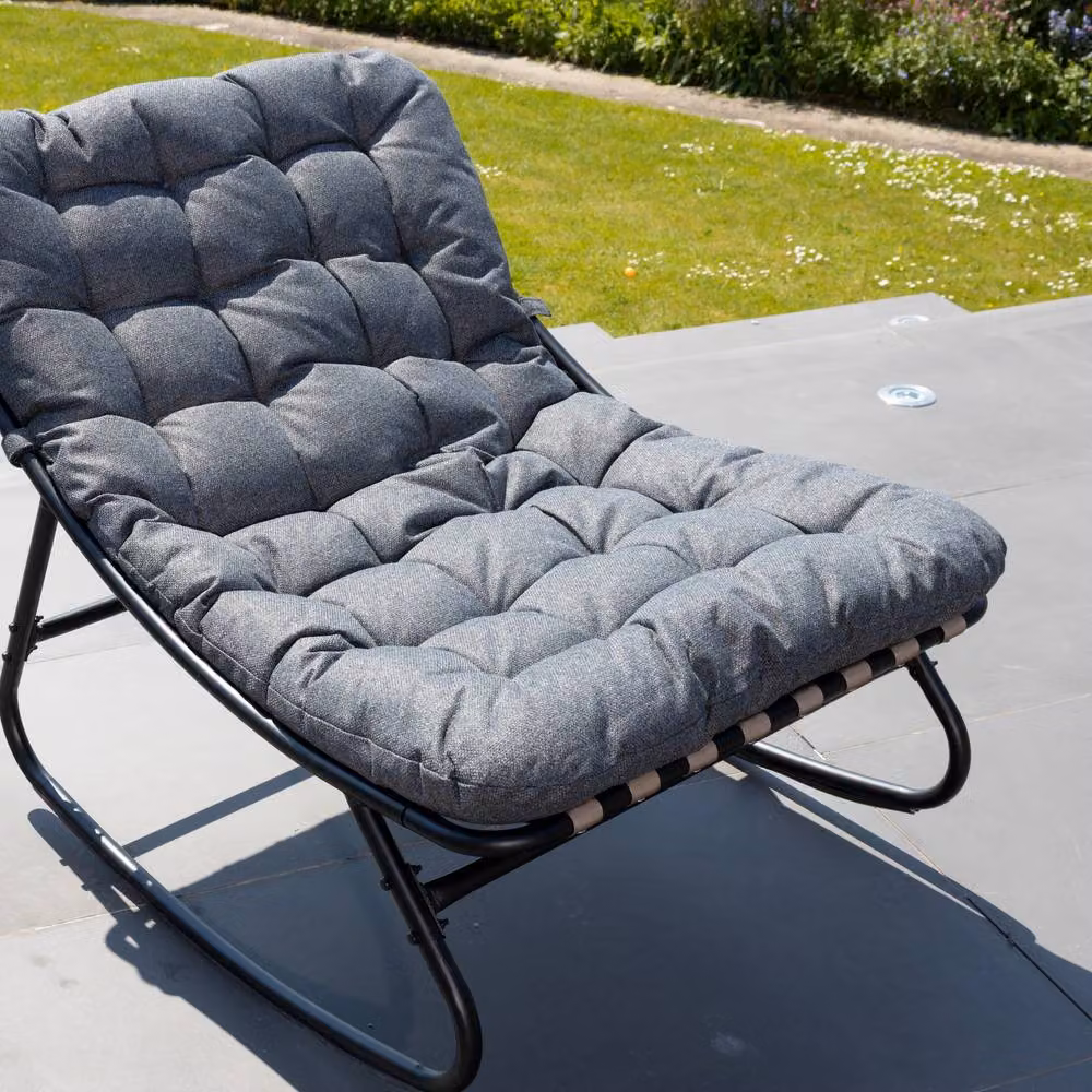 Artemis Home Solace Outdoor Rocking Chair in Grey and Black Metal, W/D/H: 74 x 78 x 101 cm – 4