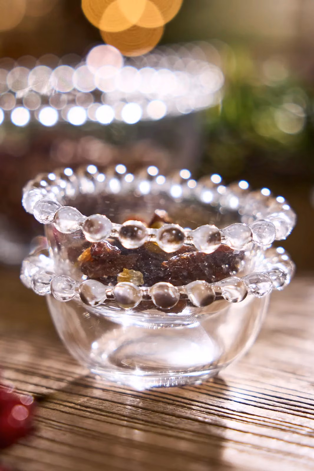 Dibor Bella Perle Set of 4 Round Glass Mini Dip Bowls with Beaded Rims, Clear, H 3.5 cm x Dia 3.5 cm – 2