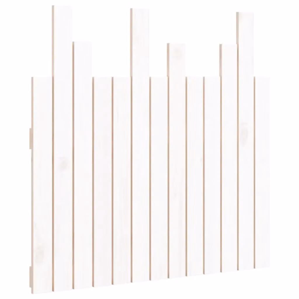 Berkfield Home White Solid Wood Pine Wall Headboard, W: 82.5 cm, D: 3 cm, H: 80 cm – 2