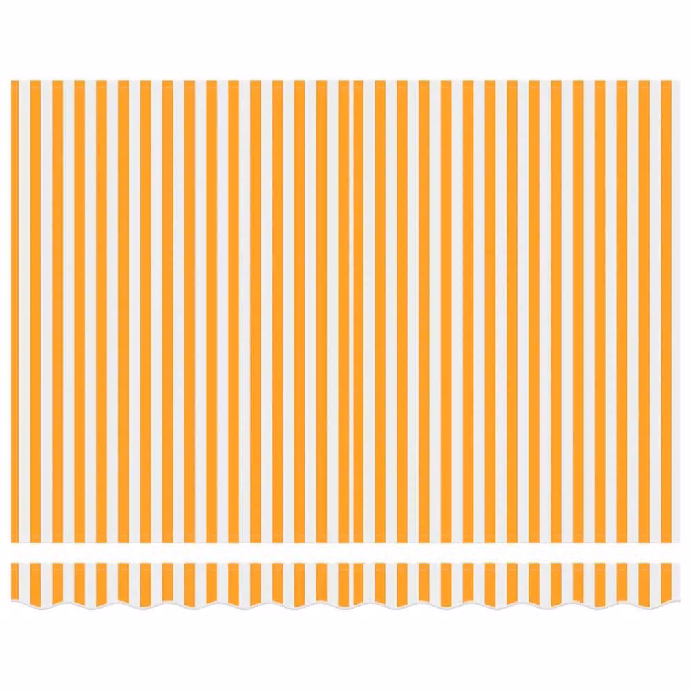 Berkfield Home Manual Retractable Folding Arm Awning in Orange, Yellow and White, W: 300 cm, D: 250 cm – 3