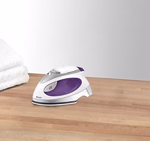 Swan Compact Foldable Travel Steam Iron with Pouch, 900W, Purple or White – 2