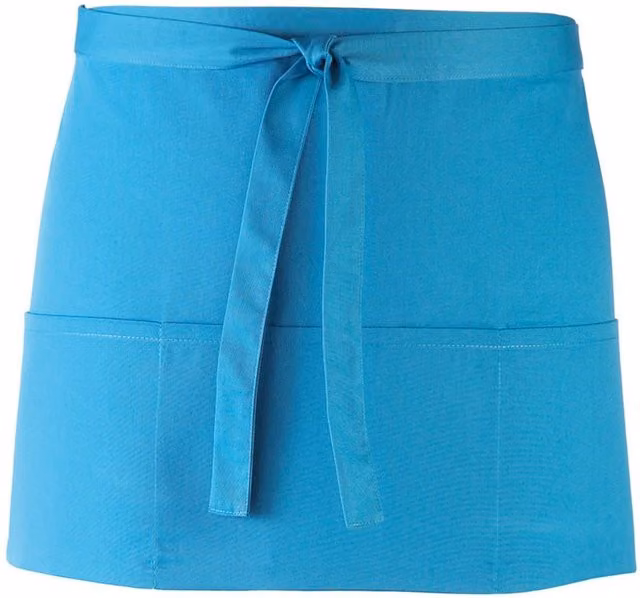 Premier Colours 3 Pocket Short Apron in Turquoise W/H: 33 x 60 cm