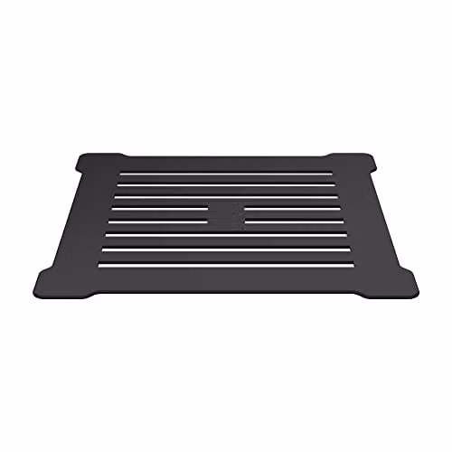 nuie STW002S Modern Slimline Bathroom Shower Tray Waste and Grill Top, 115mm, Black