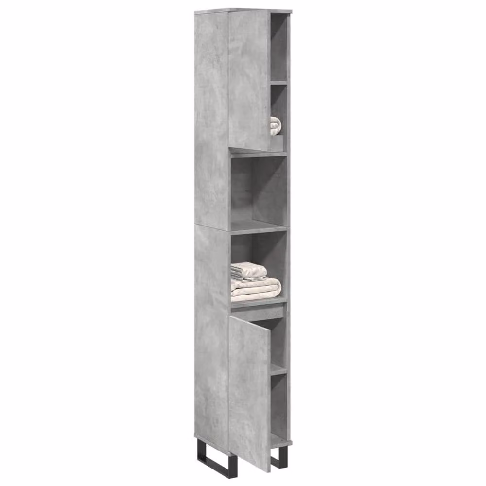 Berkfield Home Classic Freestanding Bathroom Cabinet in Concrete Grey, W/D/H: 30 x 30 x 190 cm – 2