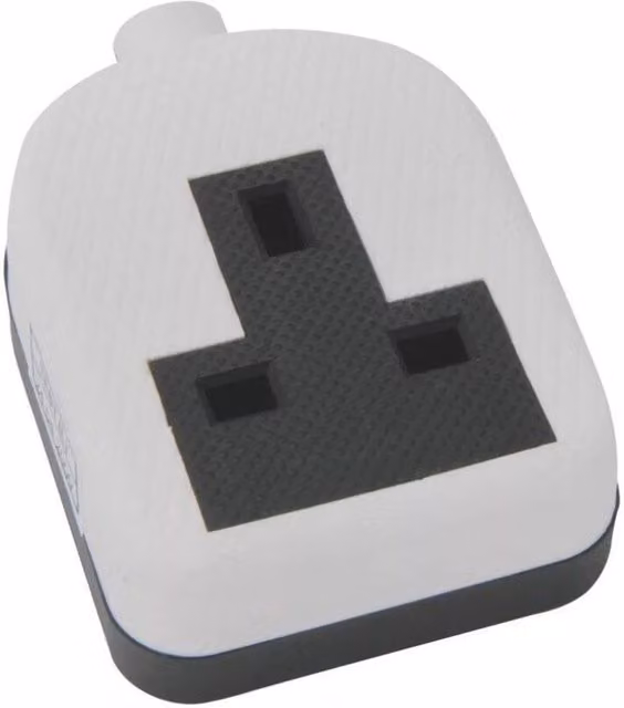 Dencon 13A Rubber Extension Socket with UK Plug, White