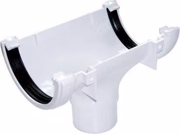 FloPlast Mini Gutter Running Outlet, 76mm, White PVC