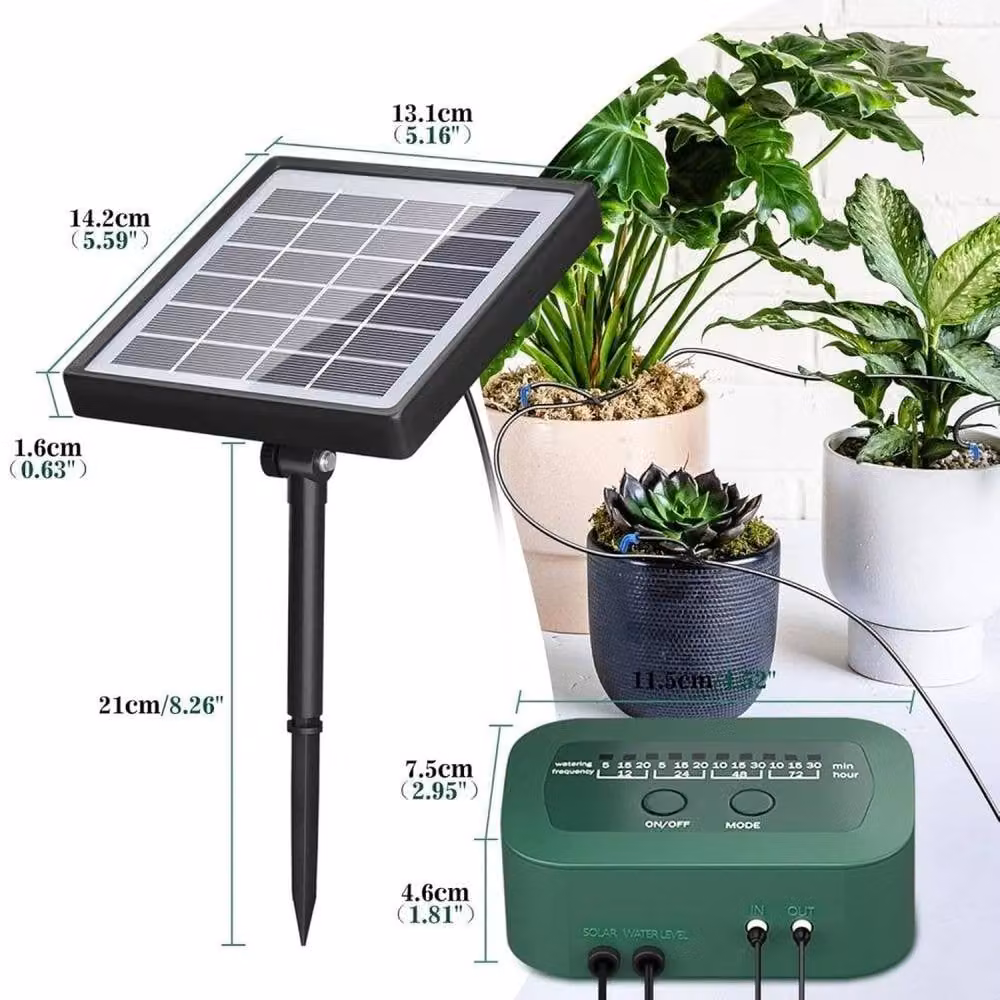 FLAVORA Solar Automatic Drip Irrigation System with Timer, Black – 2