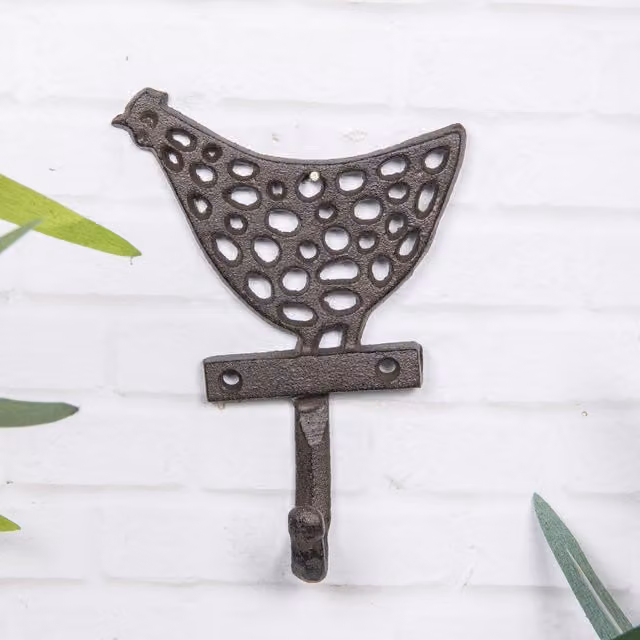 Annibells Black Metal Wall Mounted Chicken Hen Hook