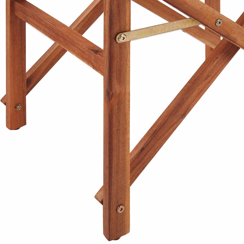 Wyld and Coco 2-Pack Folding Acacia Wood Director Chairs with White Sling – 3