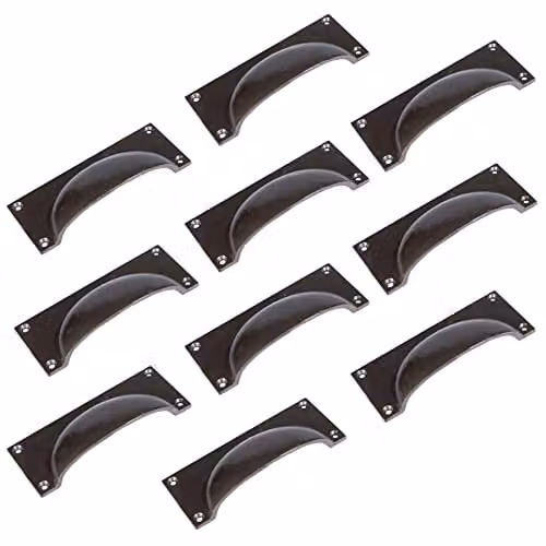 Hammer and Tongs Raw Iron Rectangular Cabinet Drawer Pull Handles, Pack of 10, W: 13 cm, H: 5 cm – 1