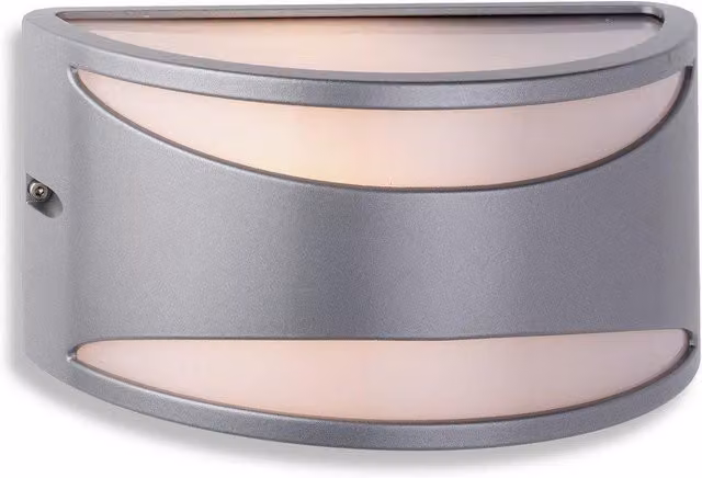 Netlighting Meridian Silver 1 Light Wall Light, 60W, E27, IP65 Rated for Garden Use
