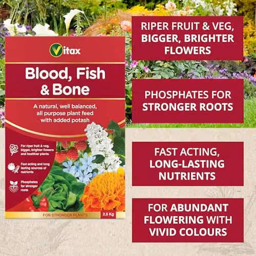 Vitax Blood Fish and Bone Organic Slow Release General Purpose Plant Tonic, 2.5 kg – 3
