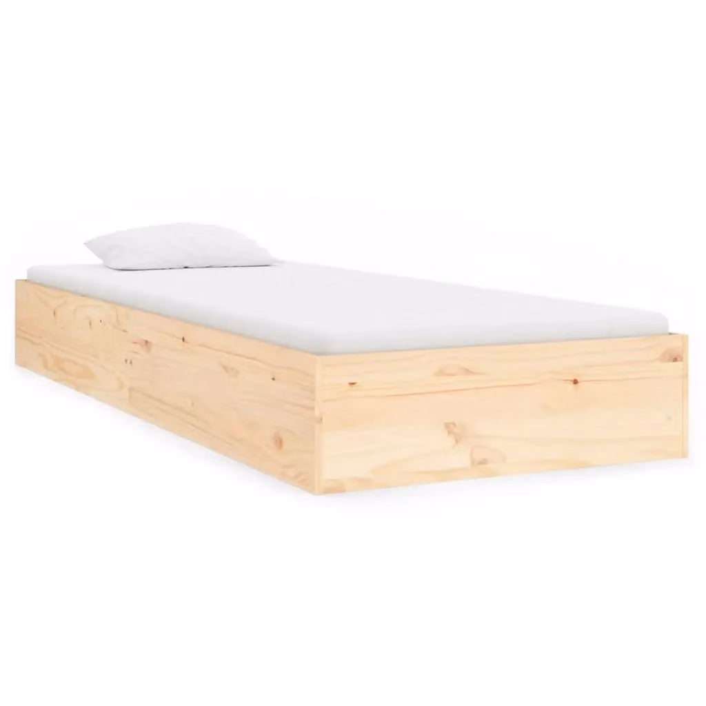 Berkfield Home Single Solid Wood Pine Bed Frame in Brown, W/D/H: 90 x 190 cm – 2