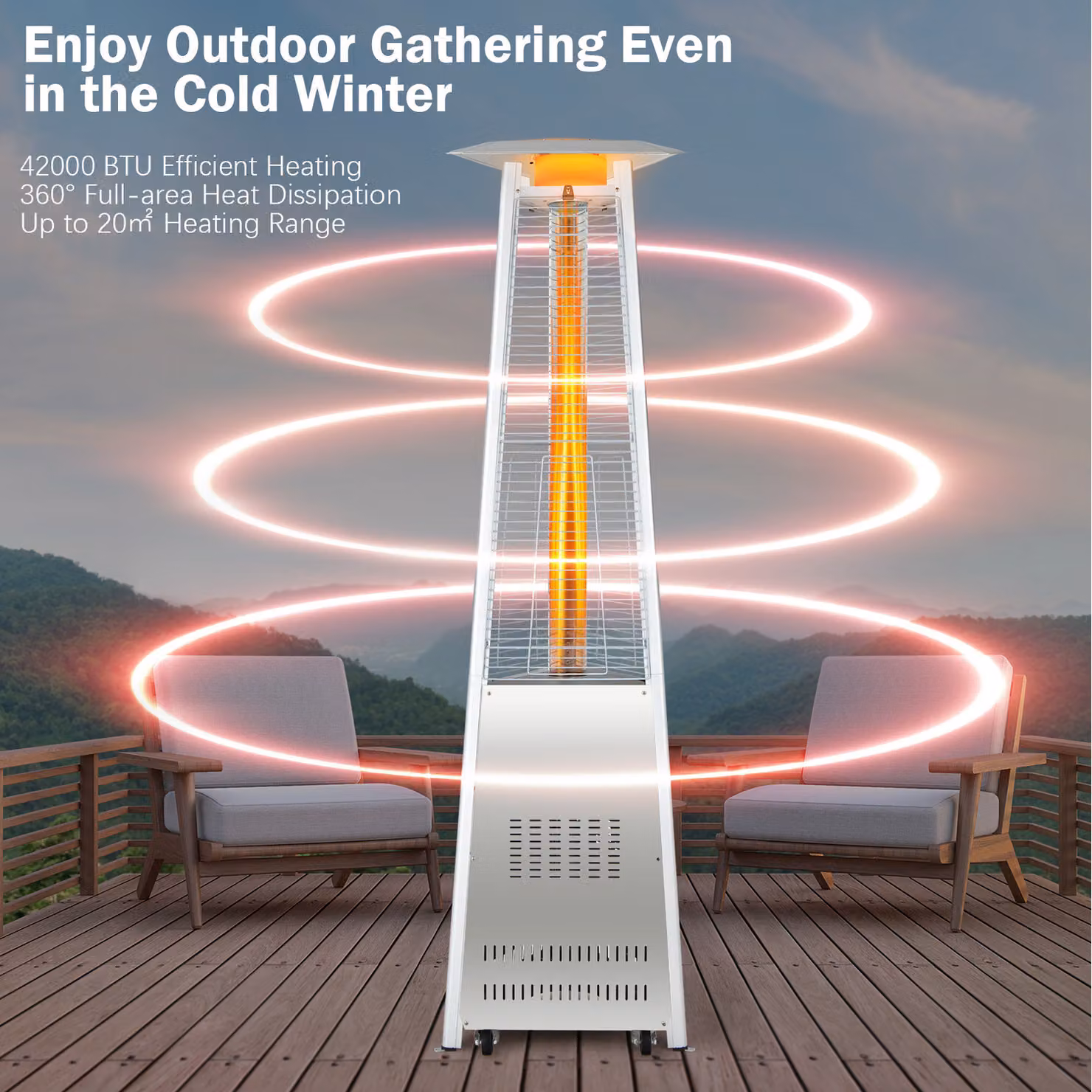 COSTWAY 42,000 BTU Patio Heater in Silver – 2