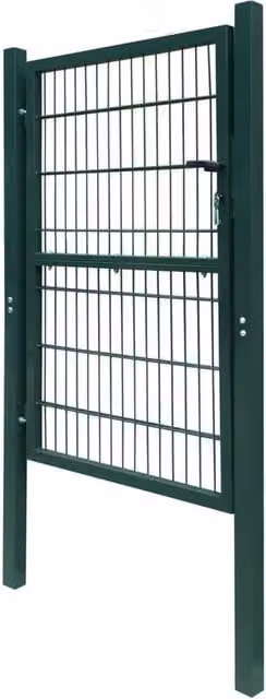 Berkfield Home Durable 2D Single Swing Fence Gate, Green, W: 106 cm, H: 170 cm