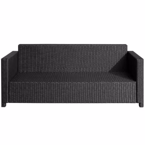 Outsunny 3 Seater Rattan Garden Sofa with Upholstered Cushions in Black and White – 7