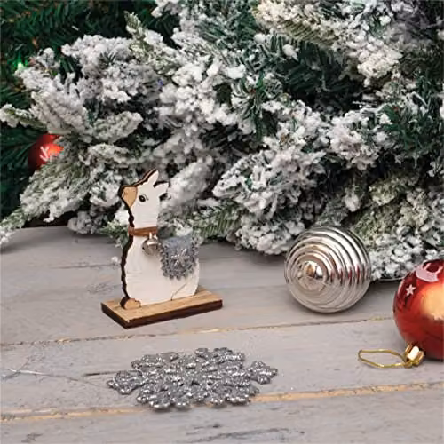 Netagon White Wooden Alpaca Tabletop Ornament – 3