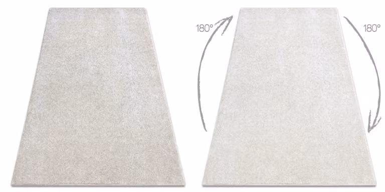 RugsX San Wall-To-Wall Rug in Yellow and White, W: 350 cm, D: 150 cm