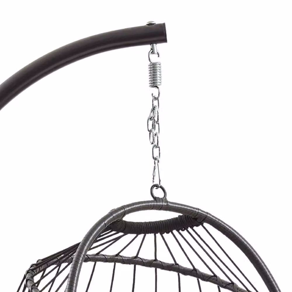 Monstershop Rattan Hanging Egg Chair in Matt Black – 6