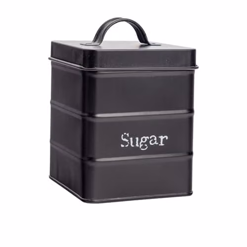 Harbour Housewares Metal Sugar Storage Canister with Airtight Lid, Black – 1