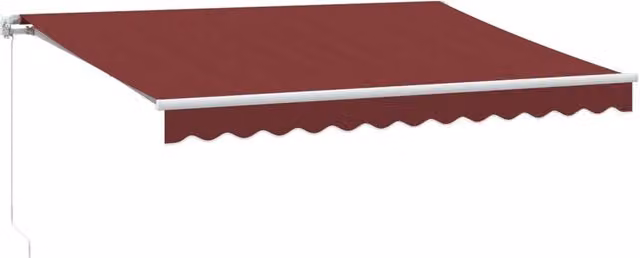 Berkfield Home Manual Retractable Folding Arm Awning in Burgundy, W: 350 cm, D: 250 cm – 1