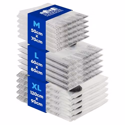 Harbour Housewares Vacuum Storage Bags, Pack of 15, White and Transparent, Plastic – 1
