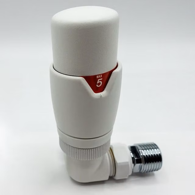 Lux Heat White Thermostatic Valve Set with Thermostat Included