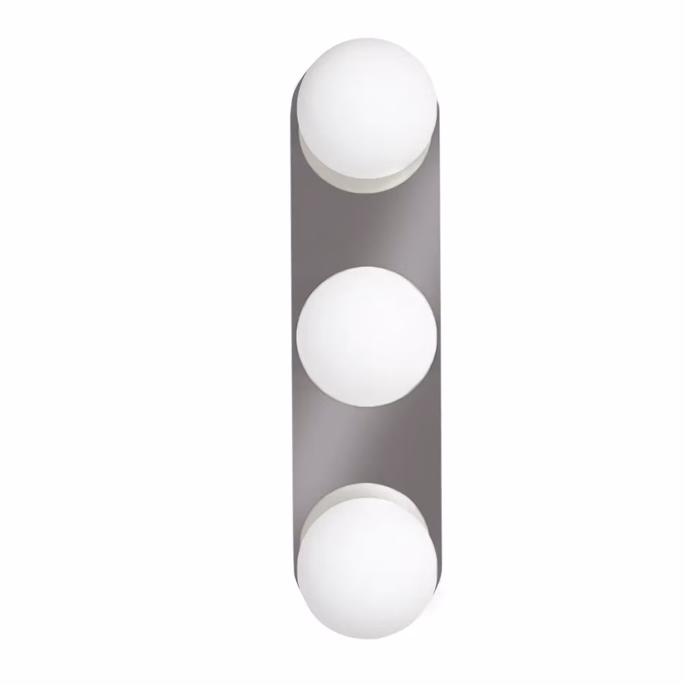 ValueLights Orbital 3 Way Bar LED Wall and Ceiling Light with Opal Glass Globe in Chrome Silver, IP44 Rated – 4