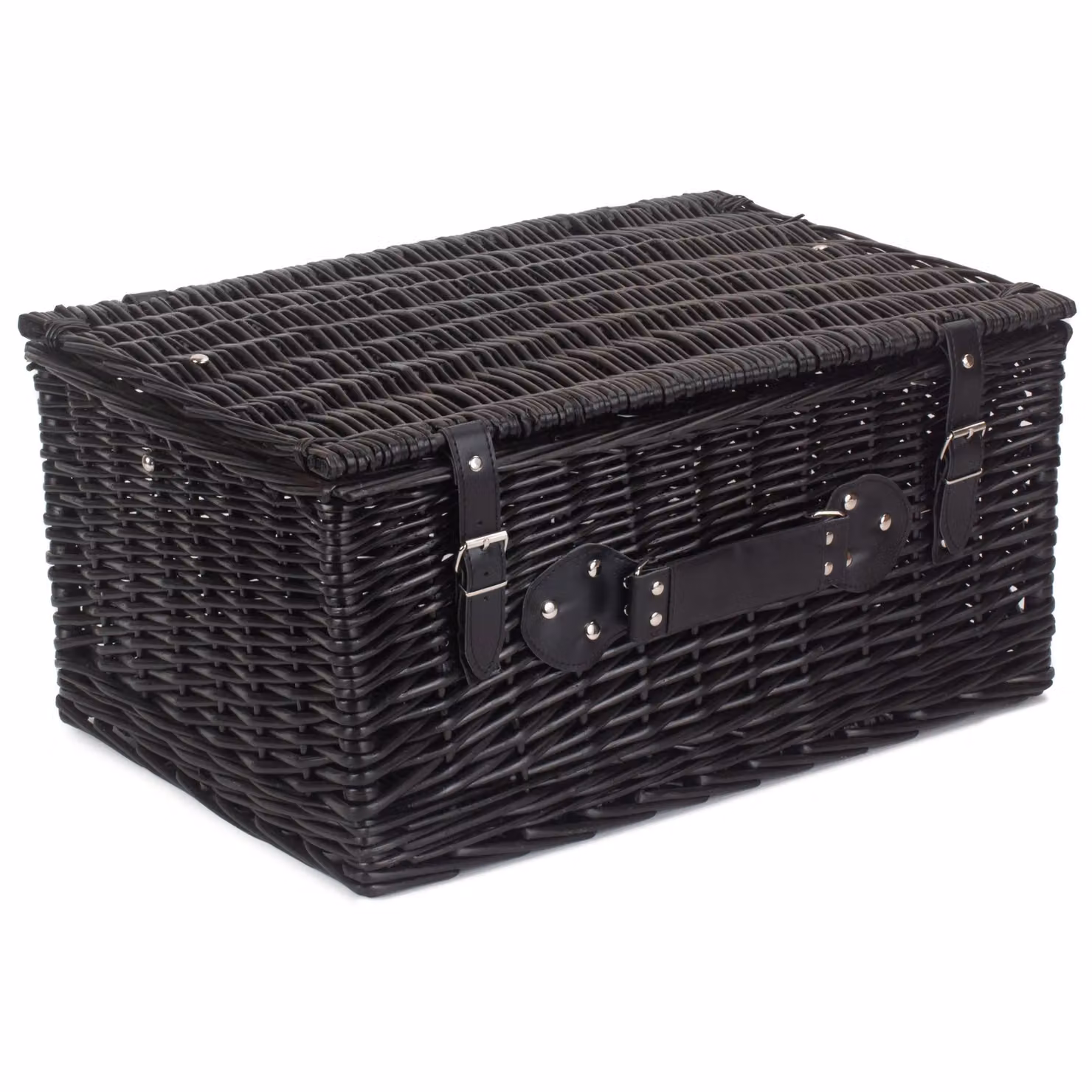 Red Wicker Hamper and Black Willow Basket with Cotton Lining, Width: 51 cm – 2