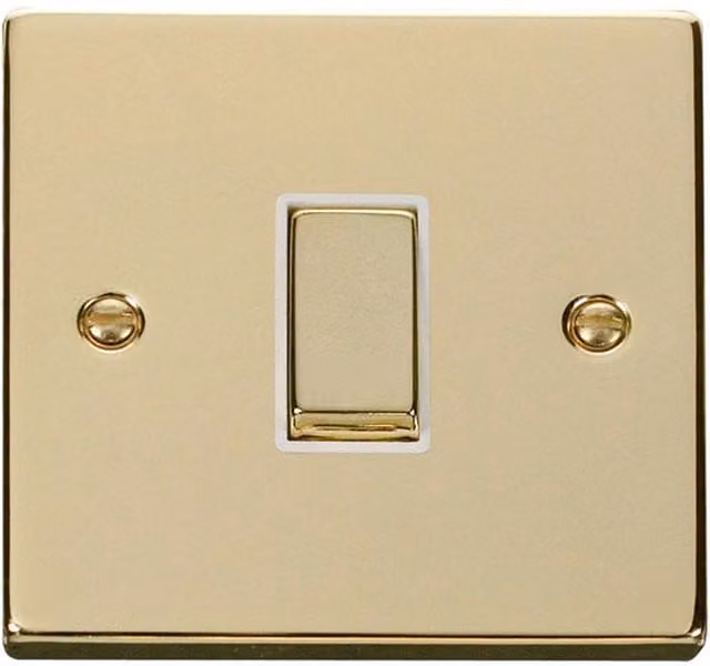 SE HOME White and Gold Brass Flush Two Way Switch