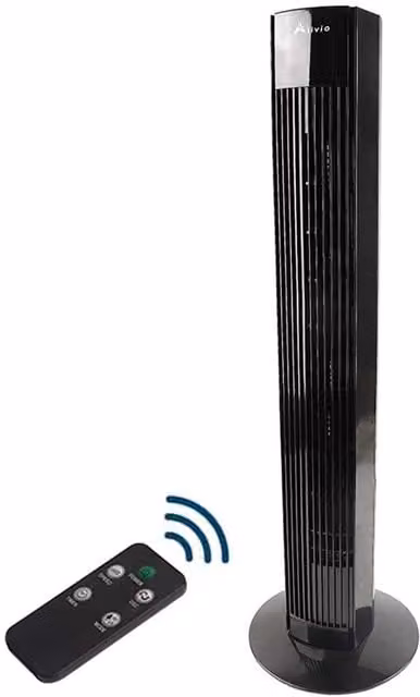 Alivio 3-Speed Oscillating Tower Fan, Black, Height: 91.44 cm