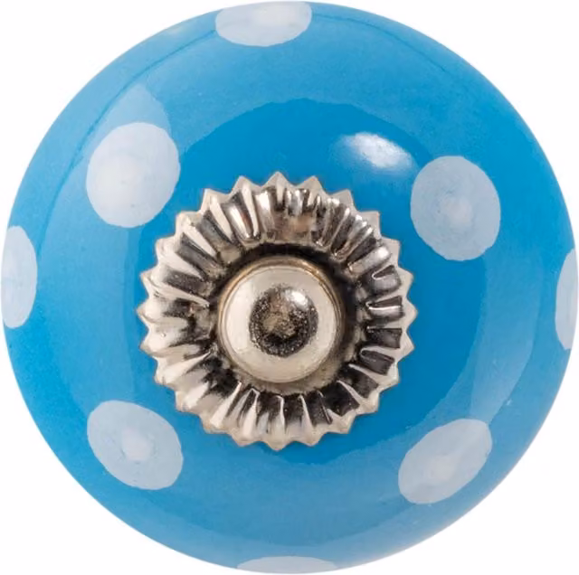 Nicola Spring Ceramic Cabinet Knob in Blue and White – 3