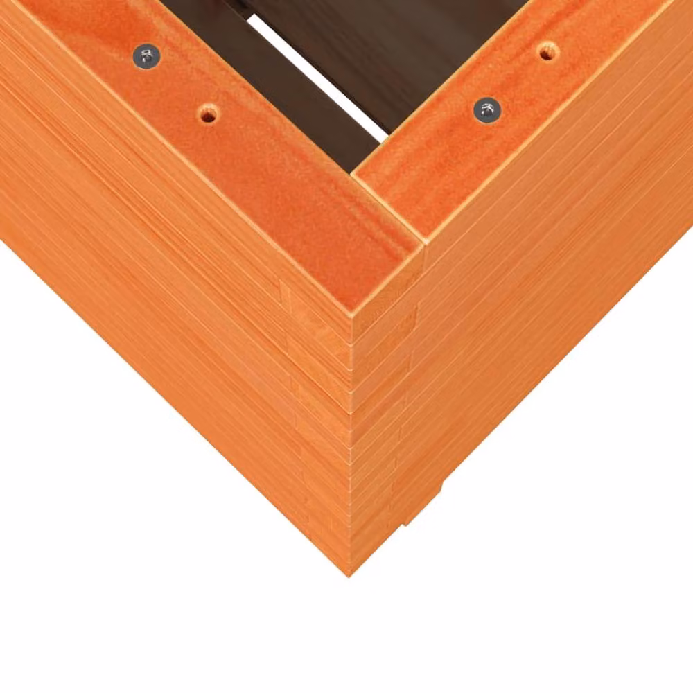 Berkfield Home Garden Planter Tub in Brown Solid Wood, W/D/H: 50 x 50 x 72.5 cm – 3