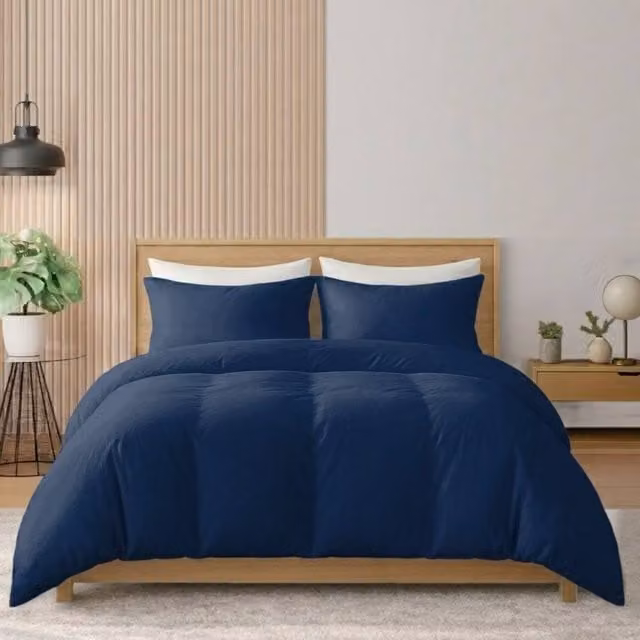 Pamposh Grace 400 Thread Count Egyptian Cotton Single Duvet Cover Set in Blue, W/D/H: 135 x 200 cm – 1