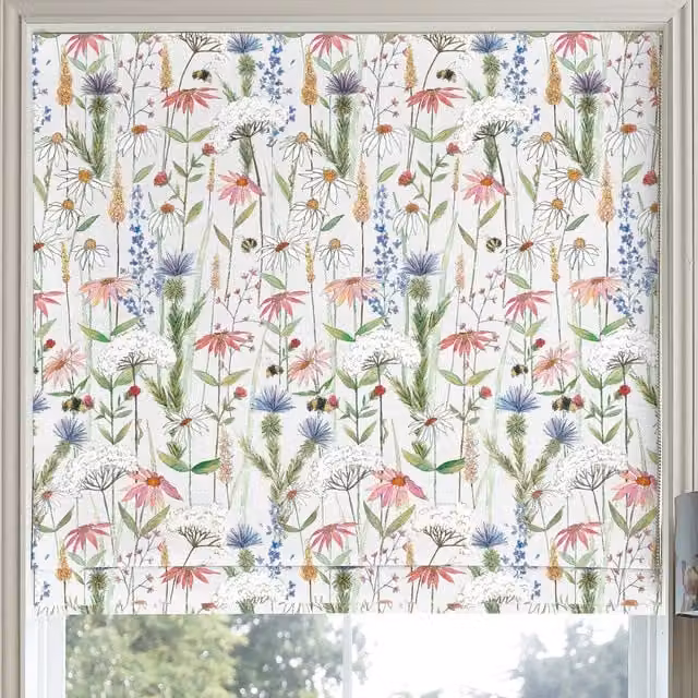 Voyage Maison Hermione Made to Measure Blackout Roman Blind in Multicolour Floral Linen
