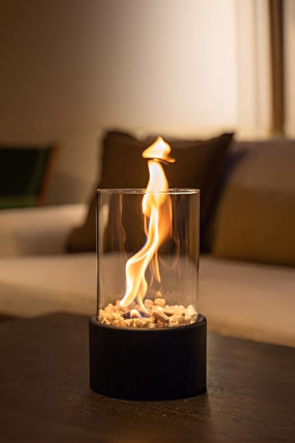 Living and Home Freestanding Tabletop Ventless Ethanol Fireplace in Black – 2