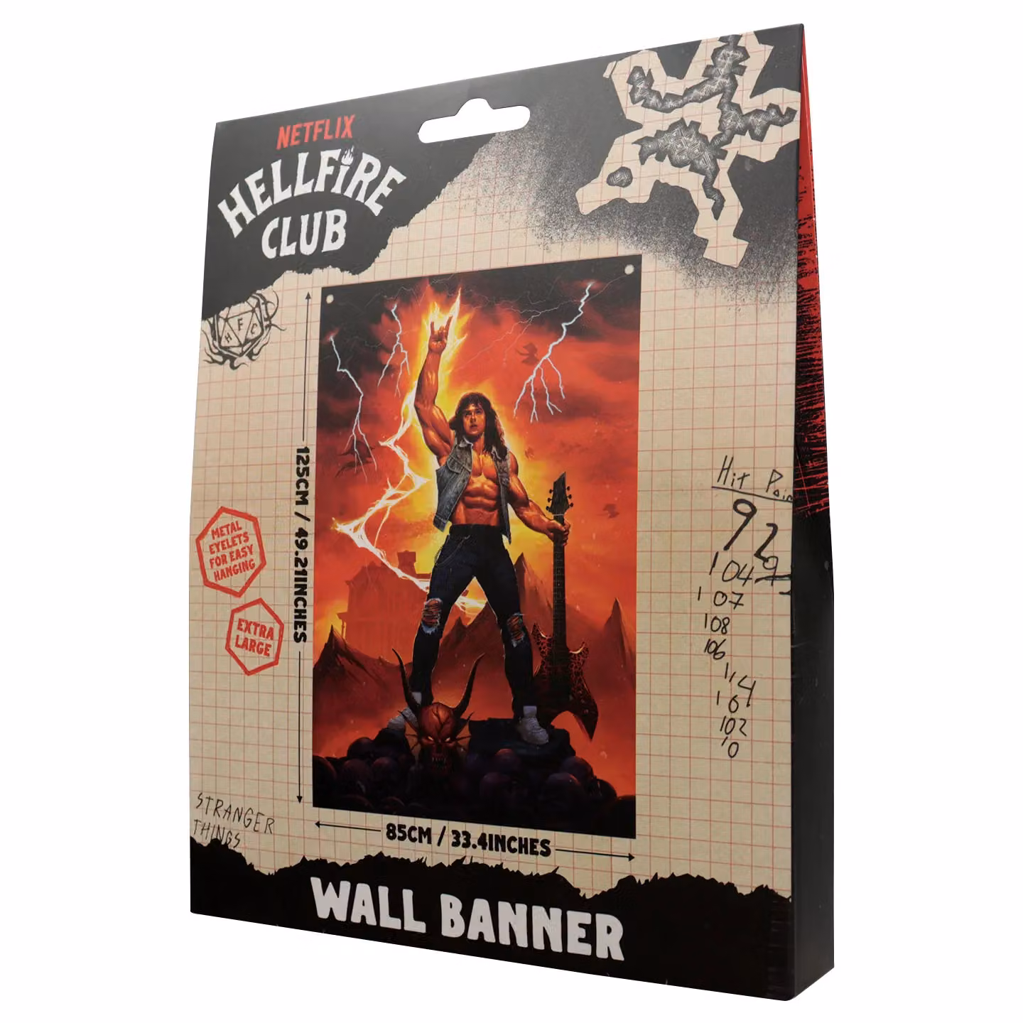 FaNaTtik Stranger Things Eddie Munson Decorative Wall Banner, Orange, W: 125 cm, H: 85 cm – 2