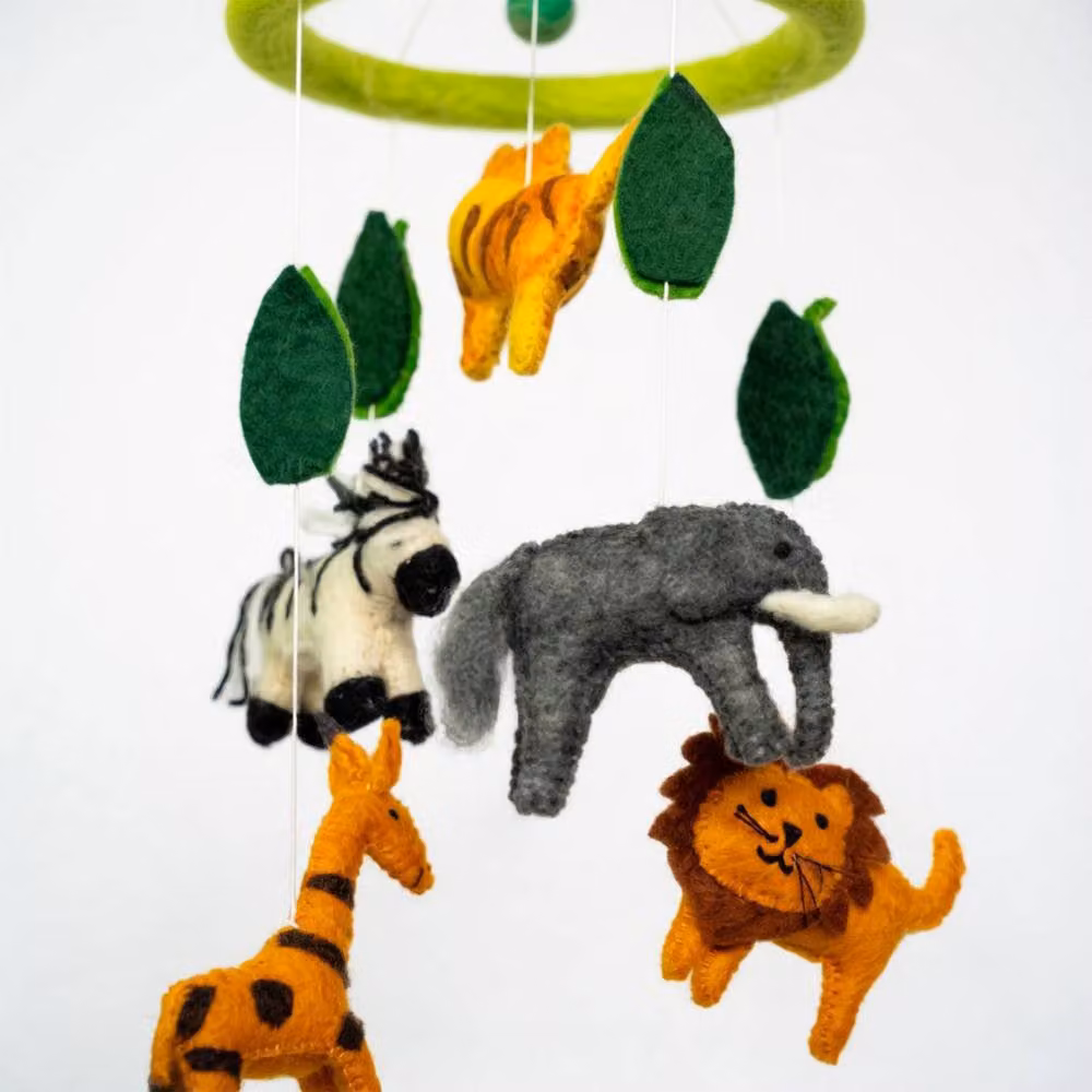 KDMD Handmade Multicolour Safari Animal Felt Mobile for Babies – 3
