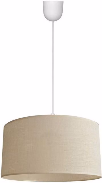 Netlighting Alba Cylindrical Fabric Pendant Ceiling Light in Beige and White, Diameter: 40 cm