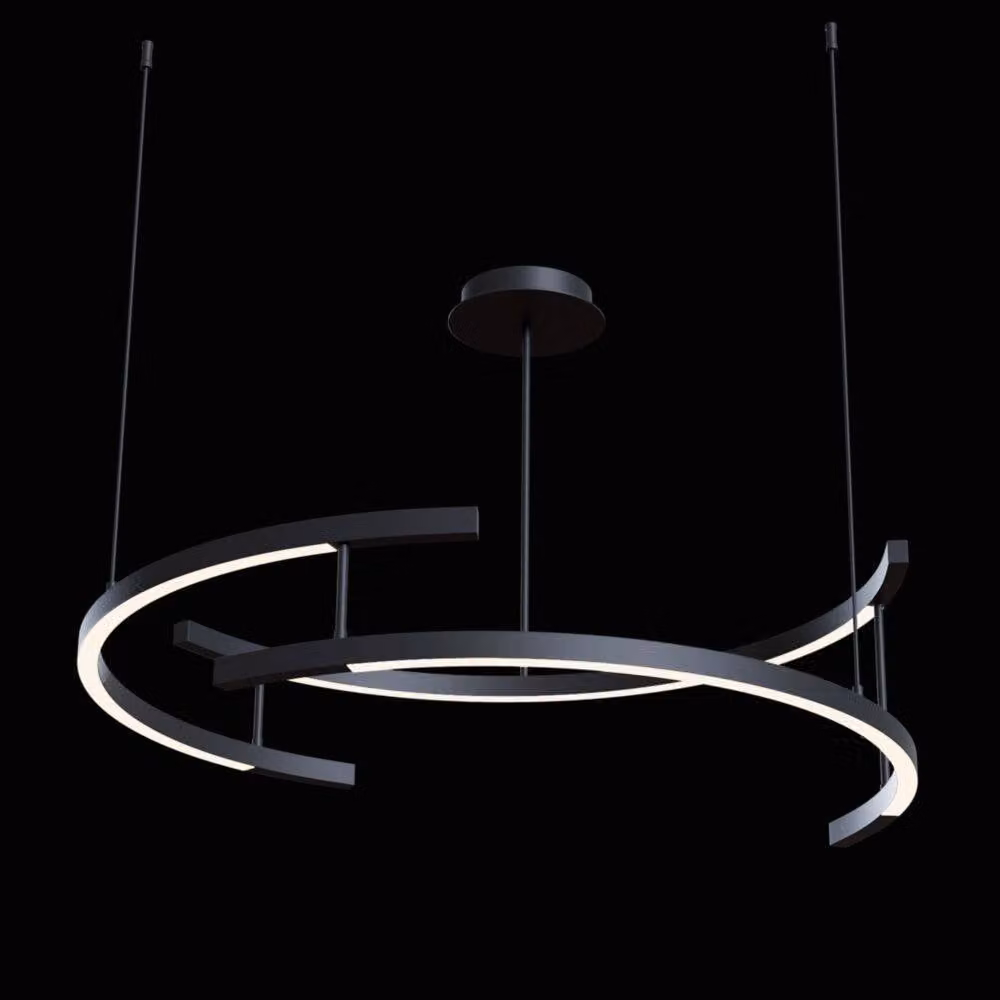 Netlighting Line Modern Integrated LED Pendant Ceiling Light in Black, 4000K Cool White – 2