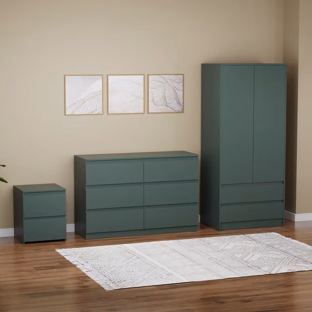 Vida Designs Denver Bedroom Set in Green