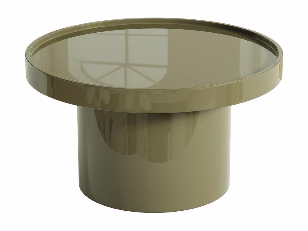 Vente-unique SYBEVA Round MDF Coffee Table in Glossy Green, W/D/H: 80 x 80 x 40 cm – 2