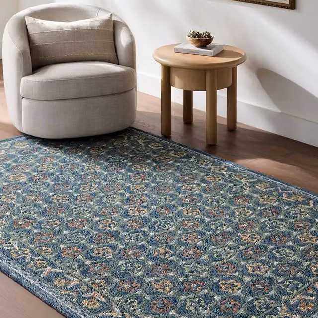 Livabliss Fairfax Hand Tufted Wool Floral Rug in Blue, Beige and Pink, W: 200 cm, D: 275 cm